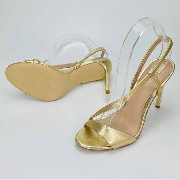 Rachel Zoe Nina Gold Leather Women’s Sandals - Picture 10 of 14